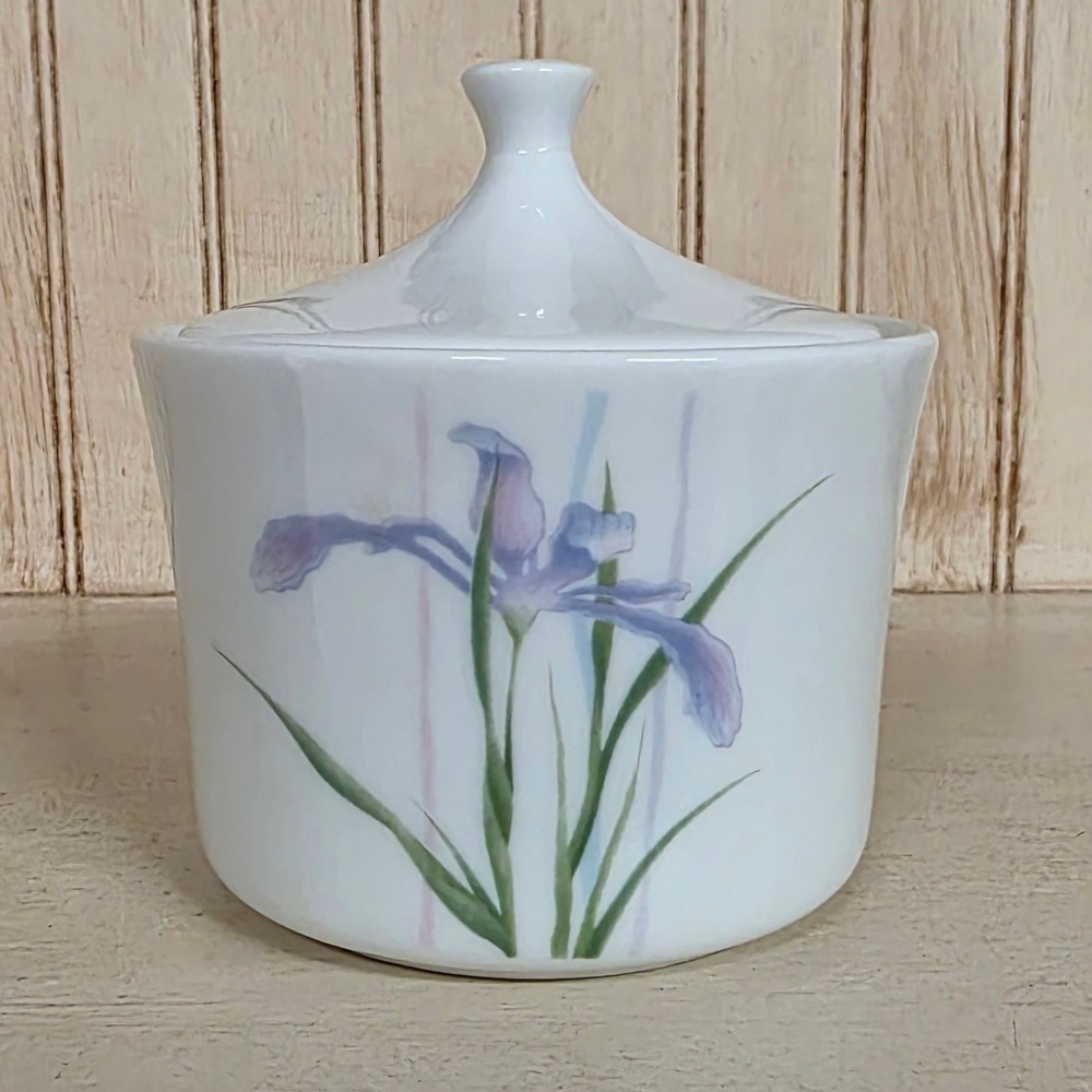 Corelle Shadow Iris Sugar Bowl w/ Lid Floral Replacement